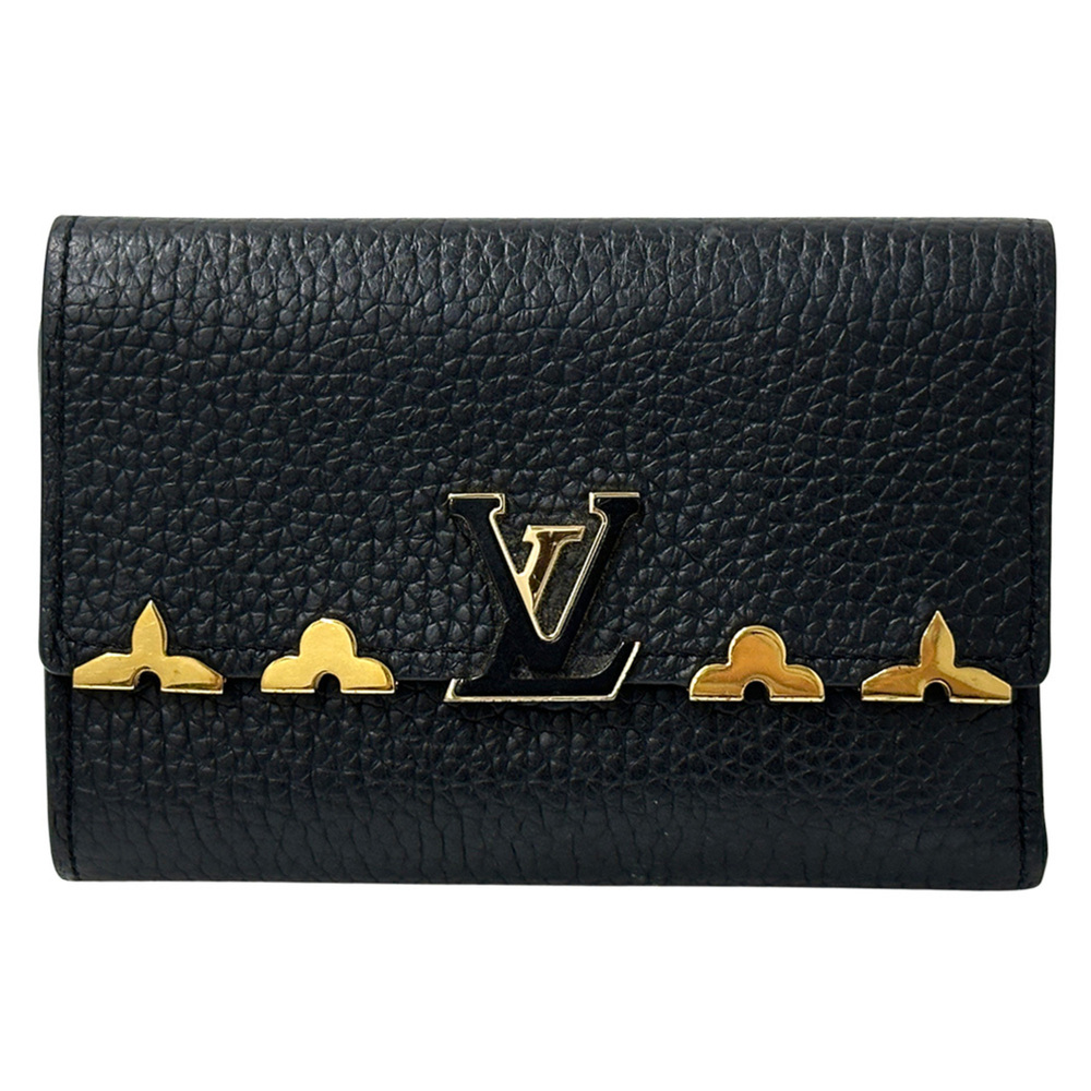 Louis Vuitton LOUIS VUITTON Wallet Brand Tri-fold Taurillon Leather Portefeui...
